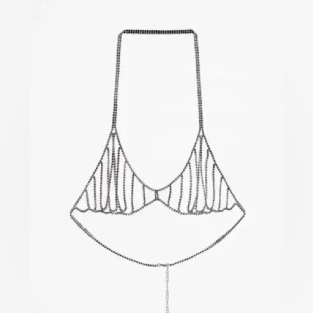 Zara Rhinestone Bra Size Medium